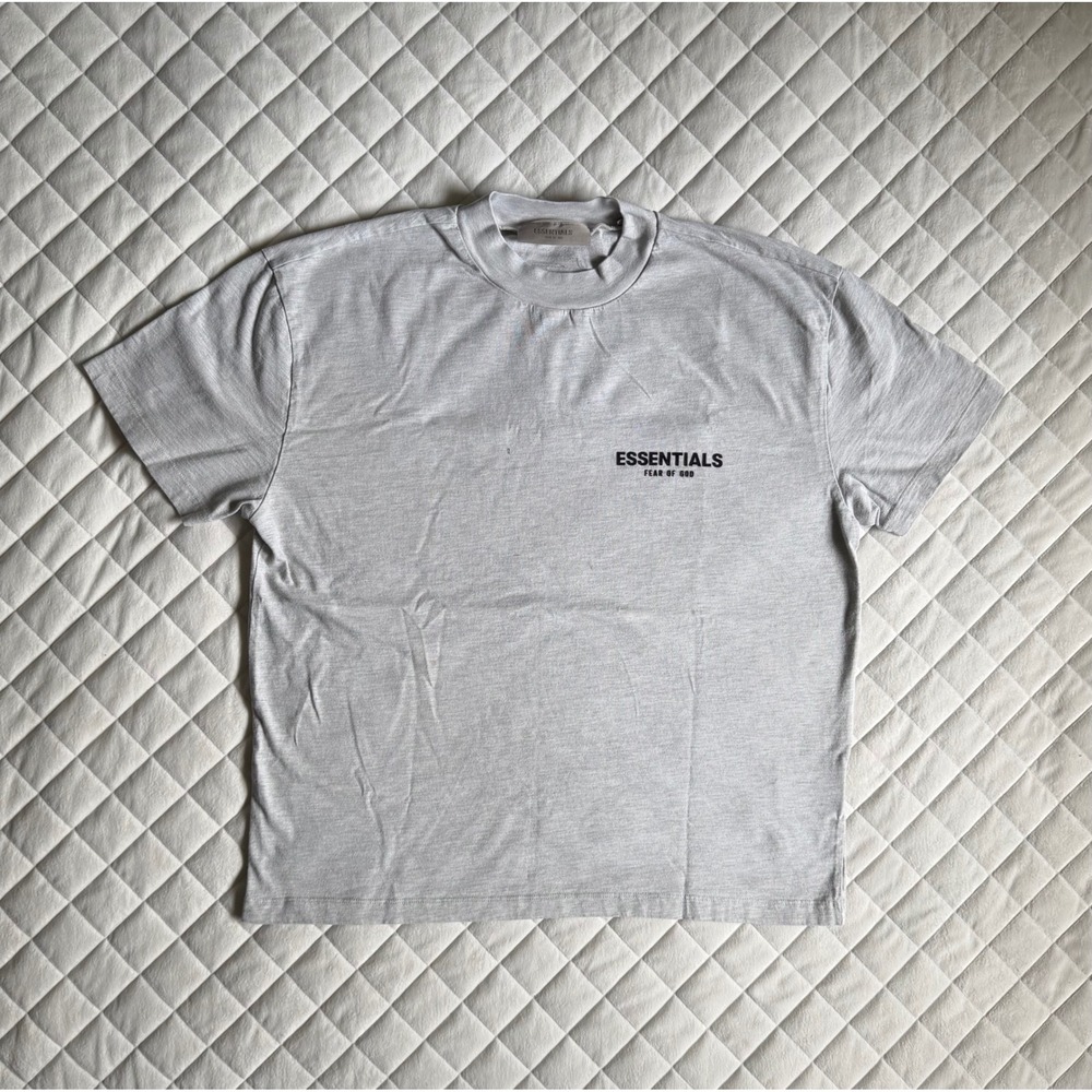 Y2K Fear Of God Essentials T-shirt SS22 Light Oatmeal Sz S Designer Hypebeast